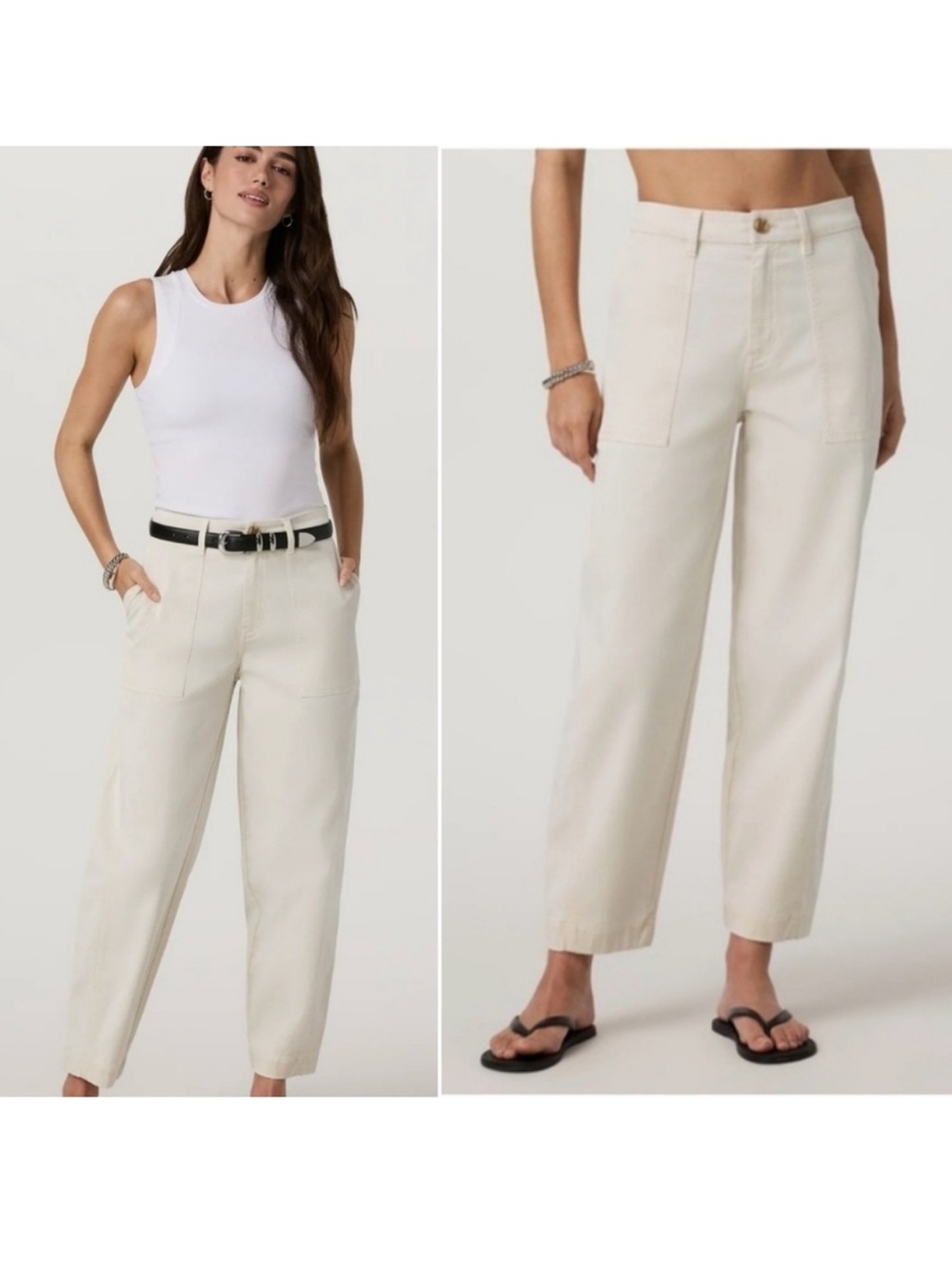 Vuori barrel leg Anza pants cream size XL